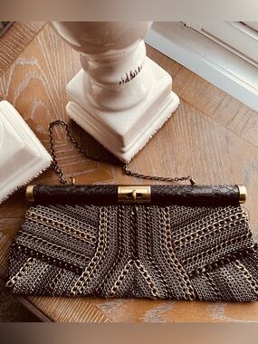 Crocodile and Chain Vintage Evening Bag
